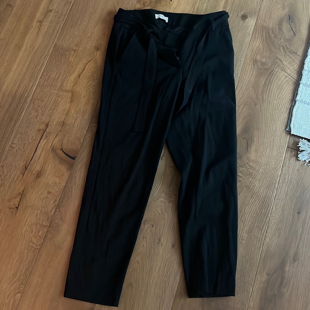 Loft black pants with tie around waist